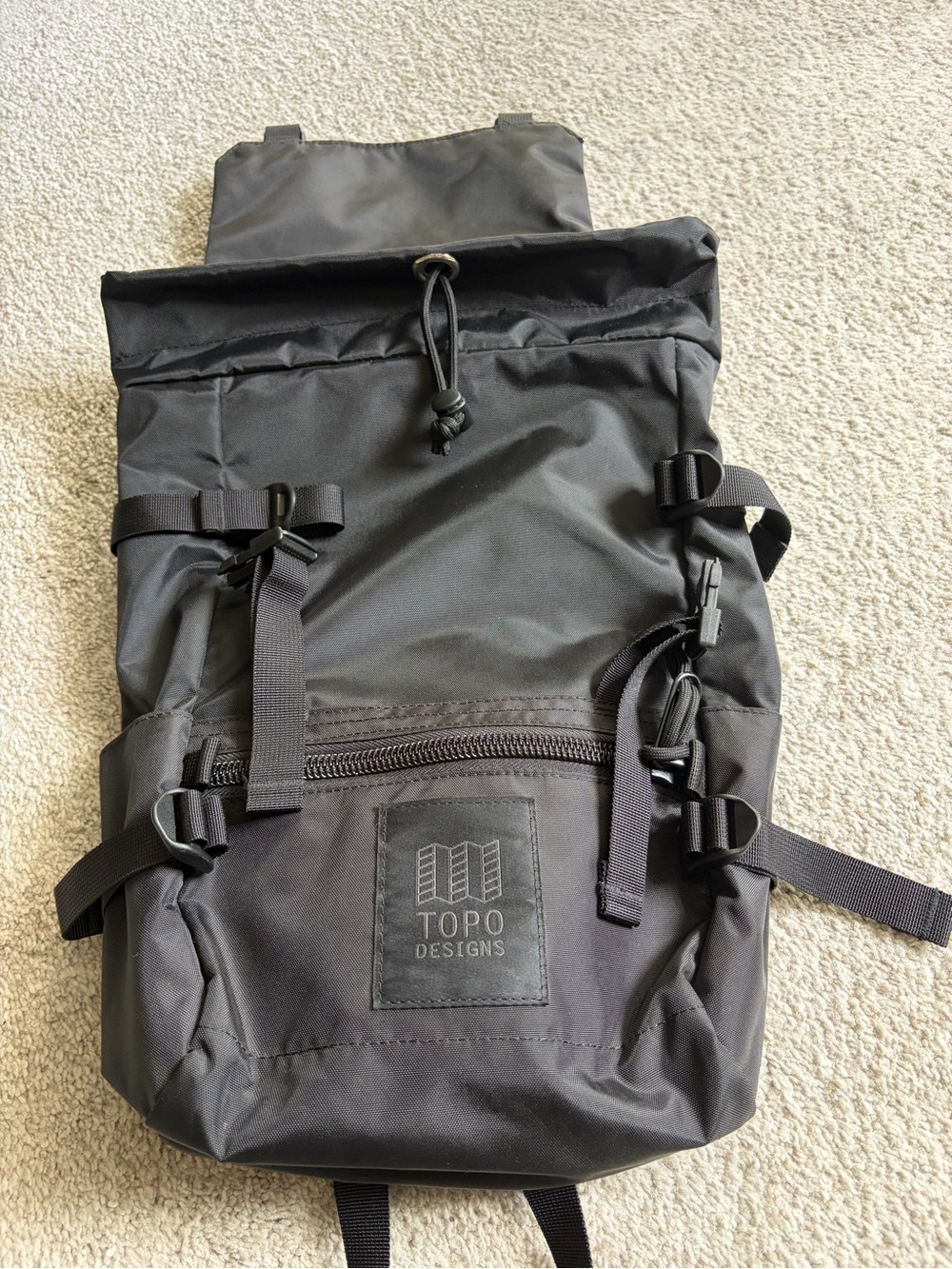Topo Designs Rover Mini Black Roll-Top Backpack - Picture 2 of 9